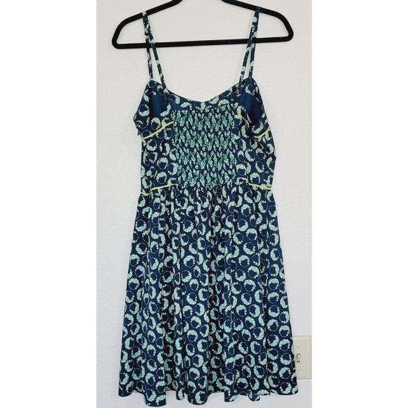 NWT Lauren Conrad Blue & Teal Floral Bustier Spaghetti Strap Dress. Size 10 - Picture 4 of 8